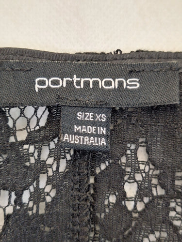 Portmans Ruched Sleeve Lace Button Up Top Size XS by SwapUp-Online Second Hand Store-Online Thrift Store