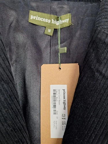 Princess Highway Black Cord Blazer Size 18 by SwapUp-Online Second Hand Store-Online Thrift Store