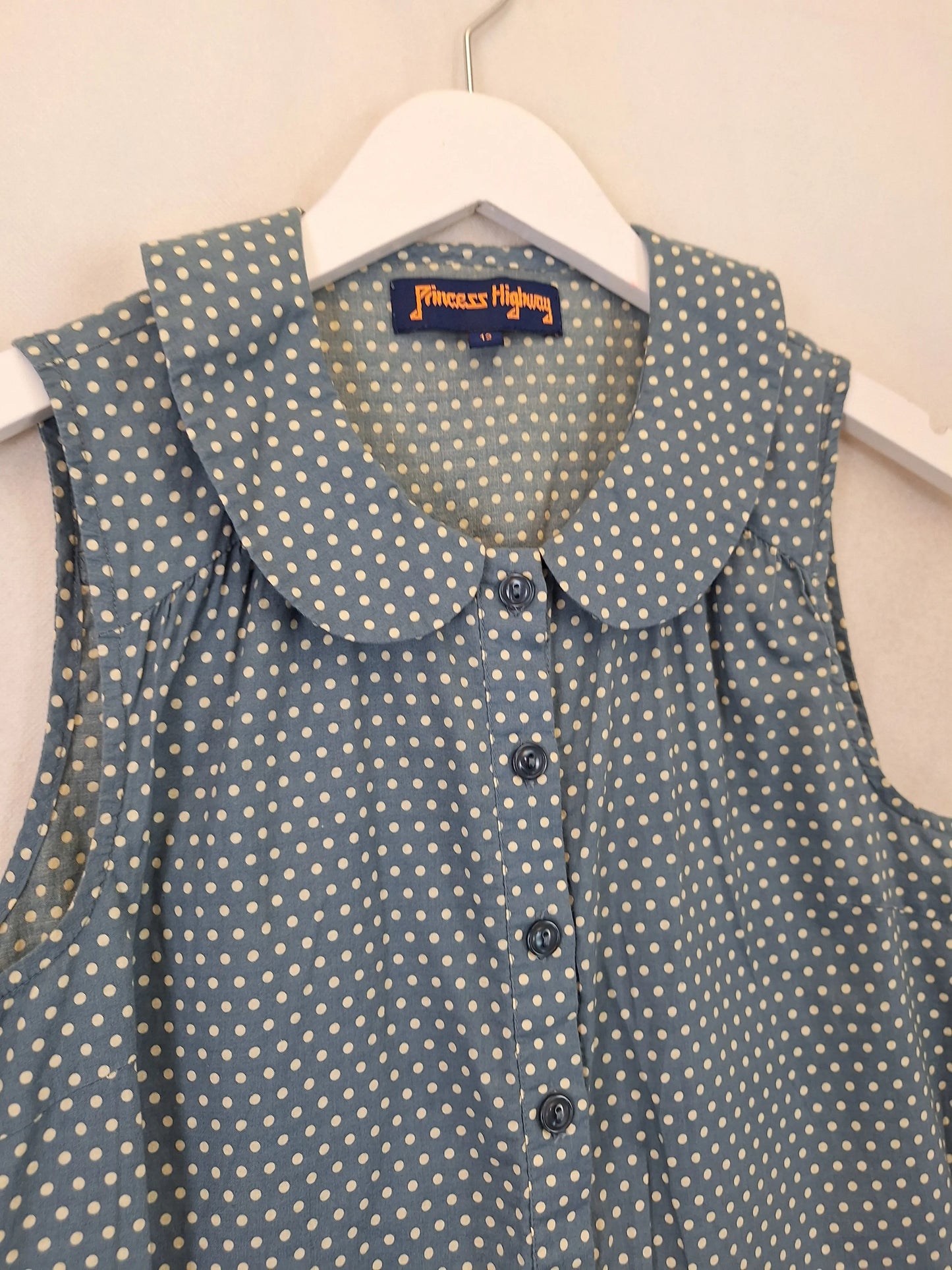 Princess Highway Essential Cotton Peter Pan Collar Top Size 12 by SwapUp-Online Second Hand Store-Online Thrift Store