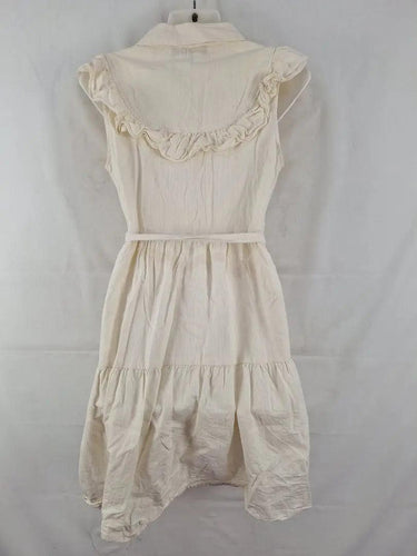 Princess Highway Ivory Ruffled Shirt Style Midi Dress Size 8 by SwapUp-Online Second Hand Store-Online Thrift Store