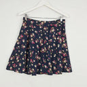 Princess Highway Navy Rose Button Front Mini Skirt Size 12 by SwapUp-Online Second Hand Store-Online Thrift Store