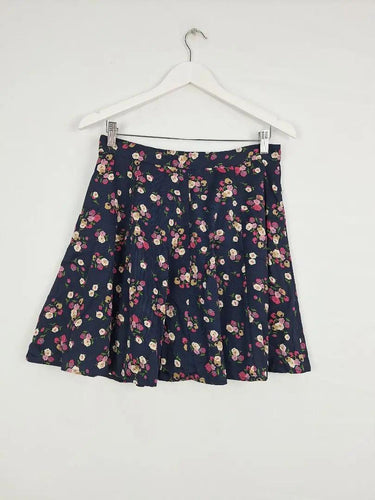 Princess Highway Navy Rose Button Front Mini Skirt Size 12 by SwapUp-Online Second Hand Store-Online Thrift Store