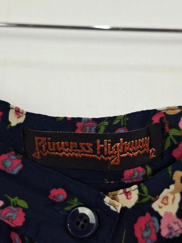 Princess Highway Navy Rose Button Front Mini Skirt Size 12 by SwapUp-Online Second Hand Store-Online Thrift Store