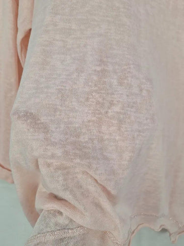 RC & Co Baby Pink Metallic Split Back Top Size S by SwapUp-Online Second Hand Store-Online Thrift Store
