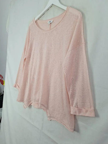 RC & Co Baby Pink Metallic Split Back Top Size S by SwapUp-Online Second Hand Store-Online Thrift Store
