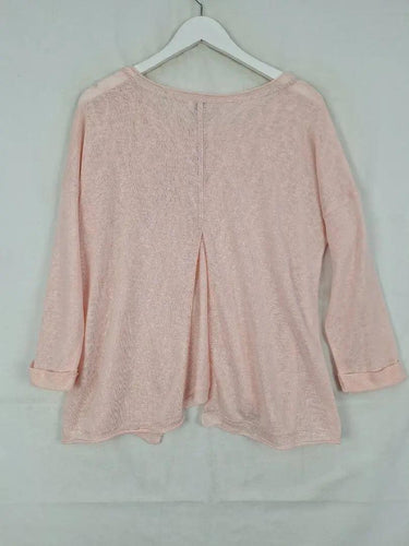 RC & Co Baby Pink Metallic Split Back Top Size S by SwapUp-Online Second Hand Store-Online Thrift Store