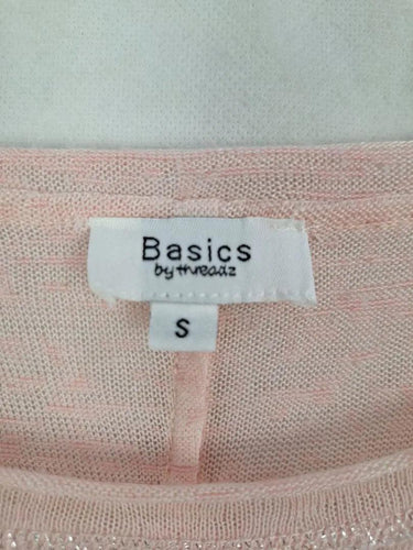 RC & Co Baby Pink Metallic Split Back Top Size S by SwapUp-Online Second Hand Store-Online Thrift Store