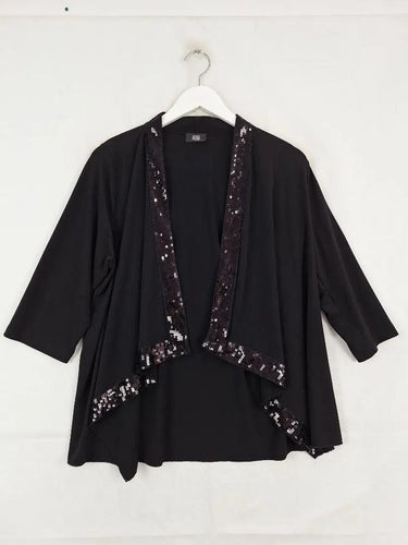 RTM Sequin Trim Drape Cardigan Size 14 by SwapUp-Online Second Hand Store-Online Thrift Store