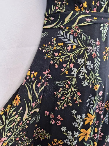 Rachel Zoe Dark Floral Feminine Wrap Style Dress Size L by SwapUp-Online Second Hand Store-Online Thrift Store