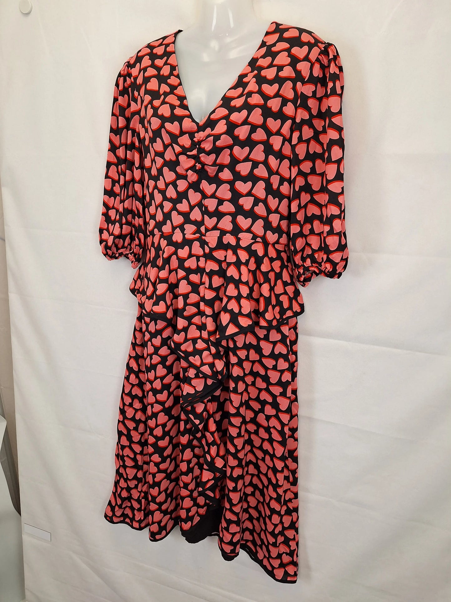 Rebecca Vallance Heart Frill Midi Dress Size 10 by SwapUp-Online Second Hand Store-Online Thrift Store