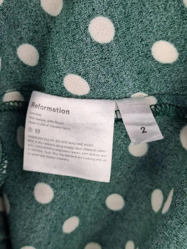 Reformation Emerald Polka Dot Midi Dress Size 6 by SwapUp-Online Second Hand Store-Online Thrift Store