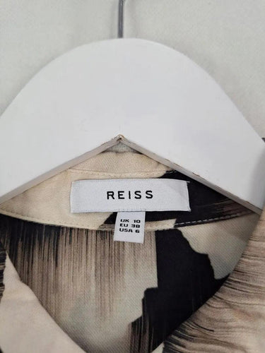 Reiss Beige Brushstroke Button Up Shirt Size 10 by SwapUp-Online Second Hand Store-Online Thrift Store