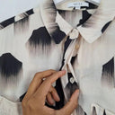 Reiss Beige Brushstroke Button Up Shirt Size 10 by SwapUp-Online Second Hand Store-Online Thrift Store