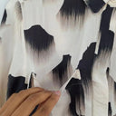 Reiss Beige Brushstroke Button Up Shirt Size 10 by SwapUp-Online Second Hand Store-Online Thrift Store