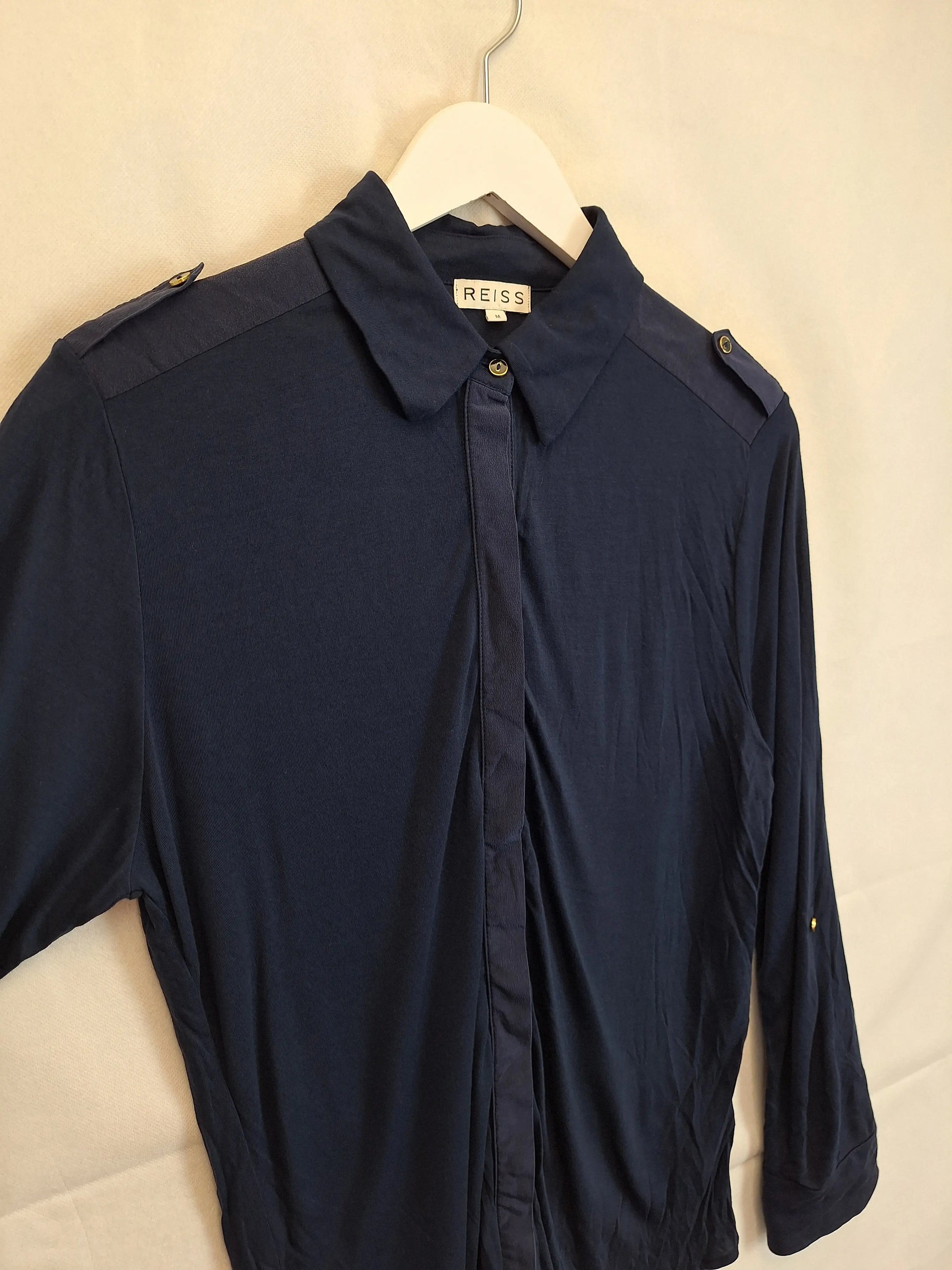 Reiss Navy Stretch Jersey Shirt Size M by SwapUp-Online Second Hand Store-Online Thrift Store