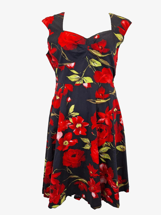 Retrospec'd Retro Floral Sweetheart Midi Dress Size 18 by SwapUp-Online Second Hand Store-Online Thrift Store