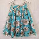 Review Aqua Floral Box Pleated Midi Skirt Size 8 by SwapUp-Online Second Hand Store-Online Thrift Store
