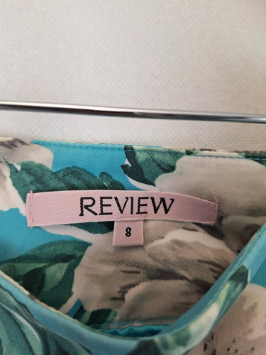 Review Aqua Floral Box Pleated Midi Skirt Size 8 by SwapUp-Online Second Hand Store-Online Thrift Store