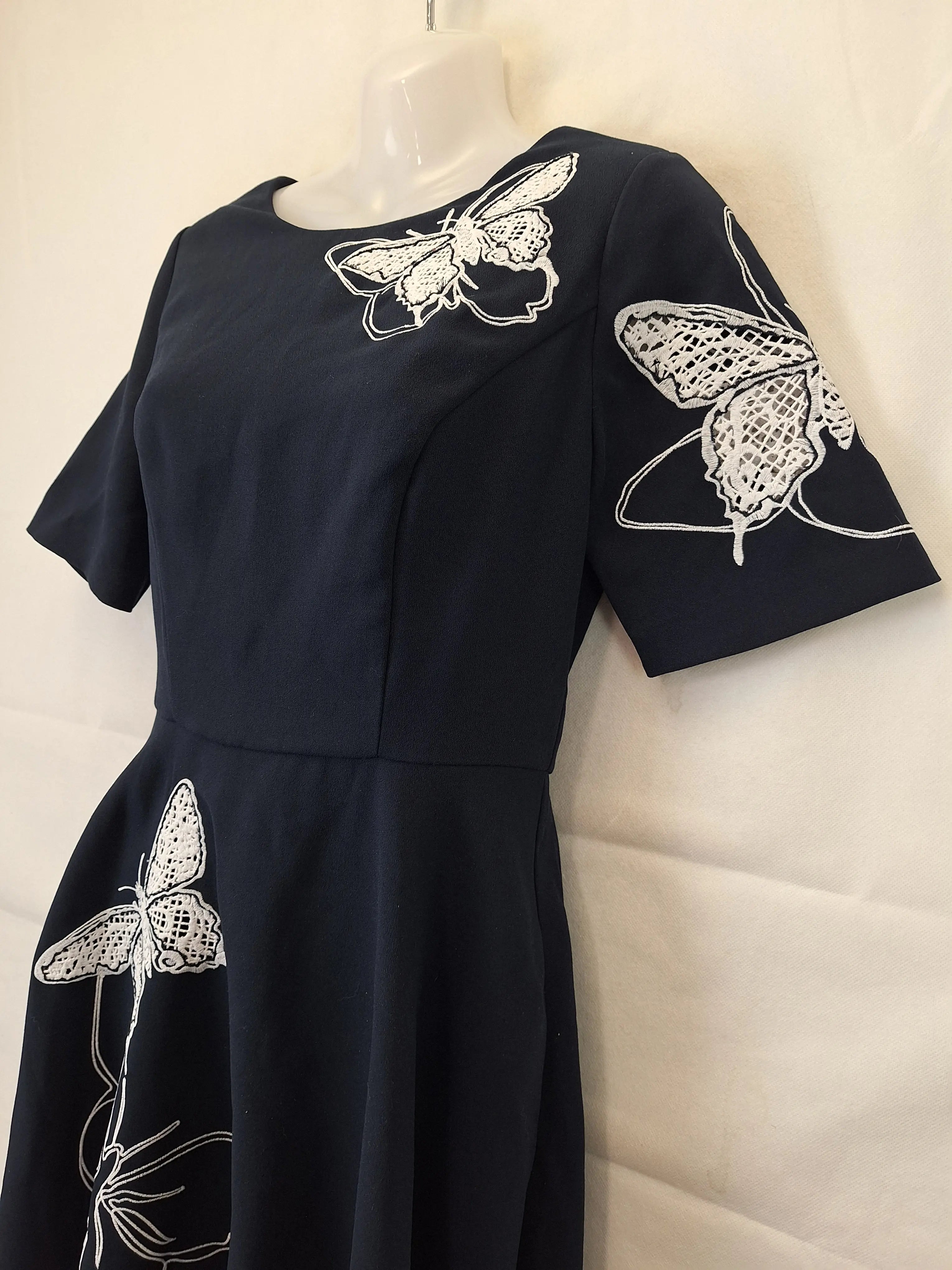 A line embroidered dress best sale