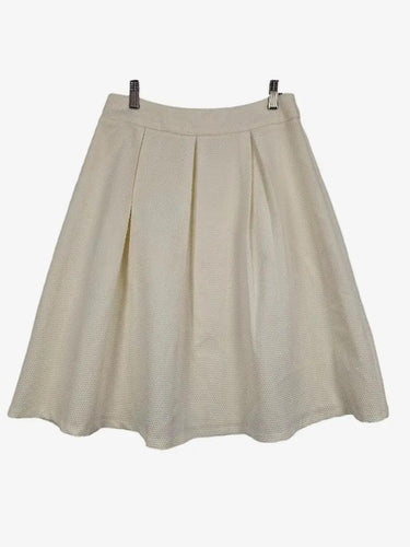 Review Classic Cream Box Pleated Midi Skirt Size 8 by SwapUp-Online Second Hand Store-Online Thrift Store
