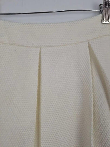Review Classic Cream Box Pleated Midi Skirt Size 8 by SwapUp-Online Second Hand Store-Online Thrift Store