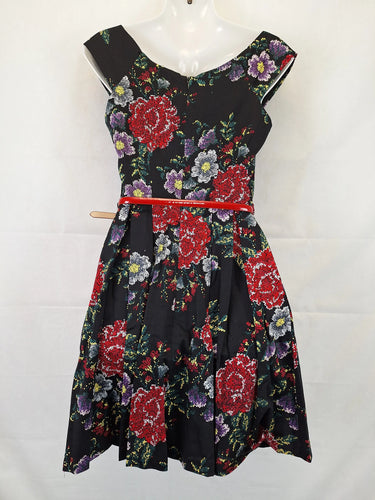 Review Cross Stitch Printed Off Shoulder Mini Dress Size 8 by SwapUp-Online Second Hand Store-Online Thrift Store