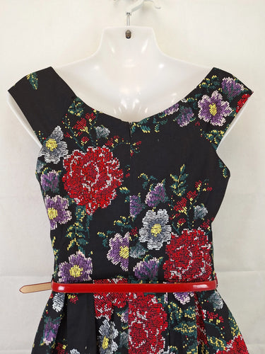 Review Cross Stitch Printed Off Shoulder Mini Dress Size 8 by SwapUp-Online Second Hand Store-Online Thrift Store