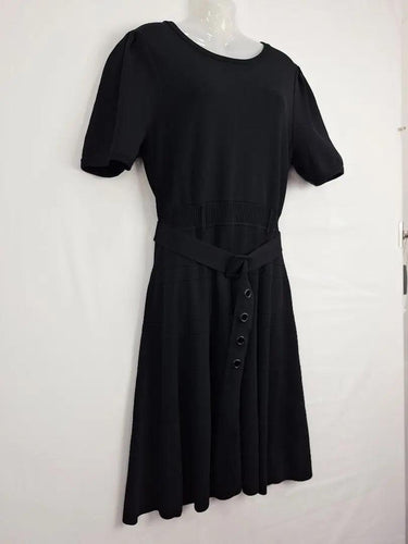 Review Elegant Belted Knit Midi Dress Size 14 by SwapUp-Online Second Hand Store-Online Thrift Store