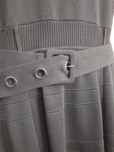 Review Elegant Belted Knit Midi Dress Size 14 by SwapUp-Online Second Hand Store-Online Thrift Store