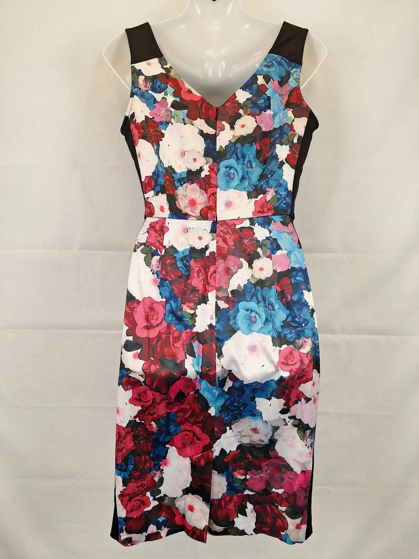 Review Elegant Floral Shift Midi Dress Size 8 by SwapUp-Online Second Hand Store-Online Thrift Store