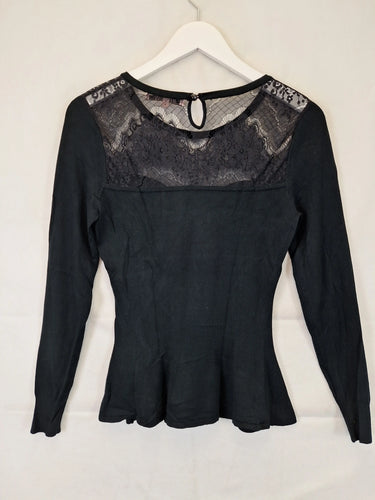 Review Elegant Lace And Knit Evening Top Size 8 by SwapUp-Online Second Hand Store-Online Thrift Store