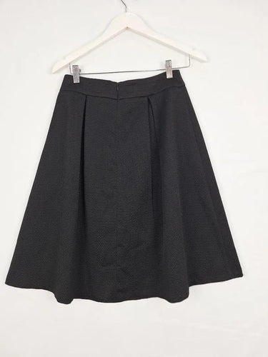 Review Elegant Textured Box Pleated Midi Skirt Size 8 by SwapUp-Online Second Hand Store-Online Thrift Store