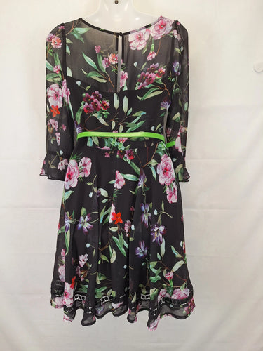 Review Flute Sleeve Floral Mini Dress Size 8 by SwapUp-Online Second Hand Store-Online Thrift Store