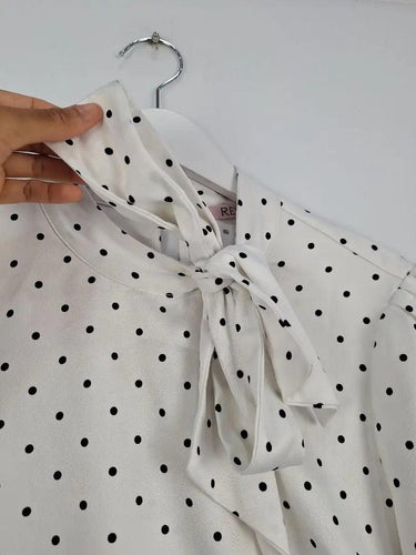 Review Funky Tied Neck Dotted Top Size 10 by SwapUp-Online Second Hand Store-Online Thrift Store