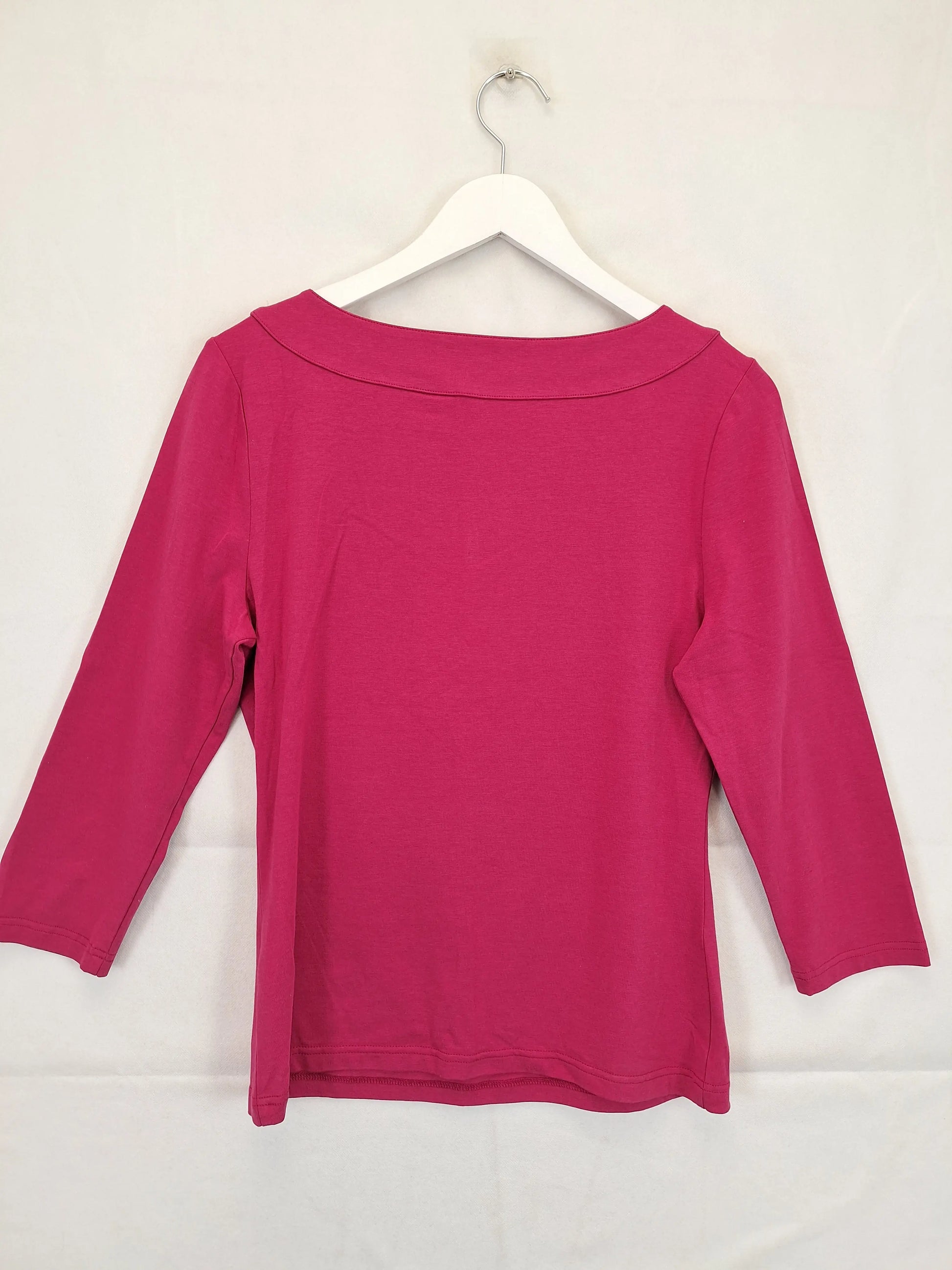 Review Fuscia Boat Neck Top Size 12 by SwapUp-Online Second Hand Store-Online Thrift Store