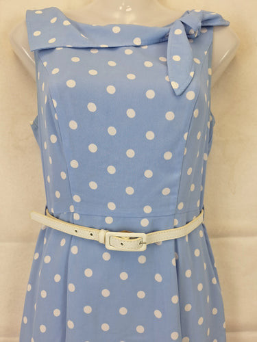 Review Graceful Tie Neck Dotted Mini Dress Size 8 by SwapUp-Online Second Hand Store-Online Thrift Store