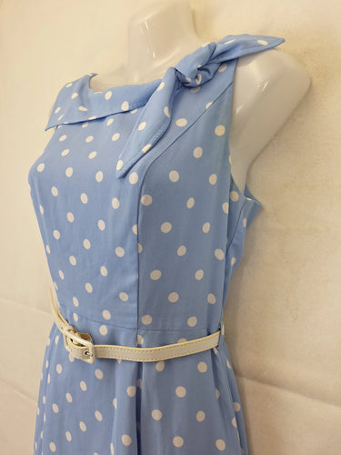 Review Graceful Tie Neck Dotted Mini Dress Size 8 by SwapUp-Online Second Hand Store-Online Thrift Store