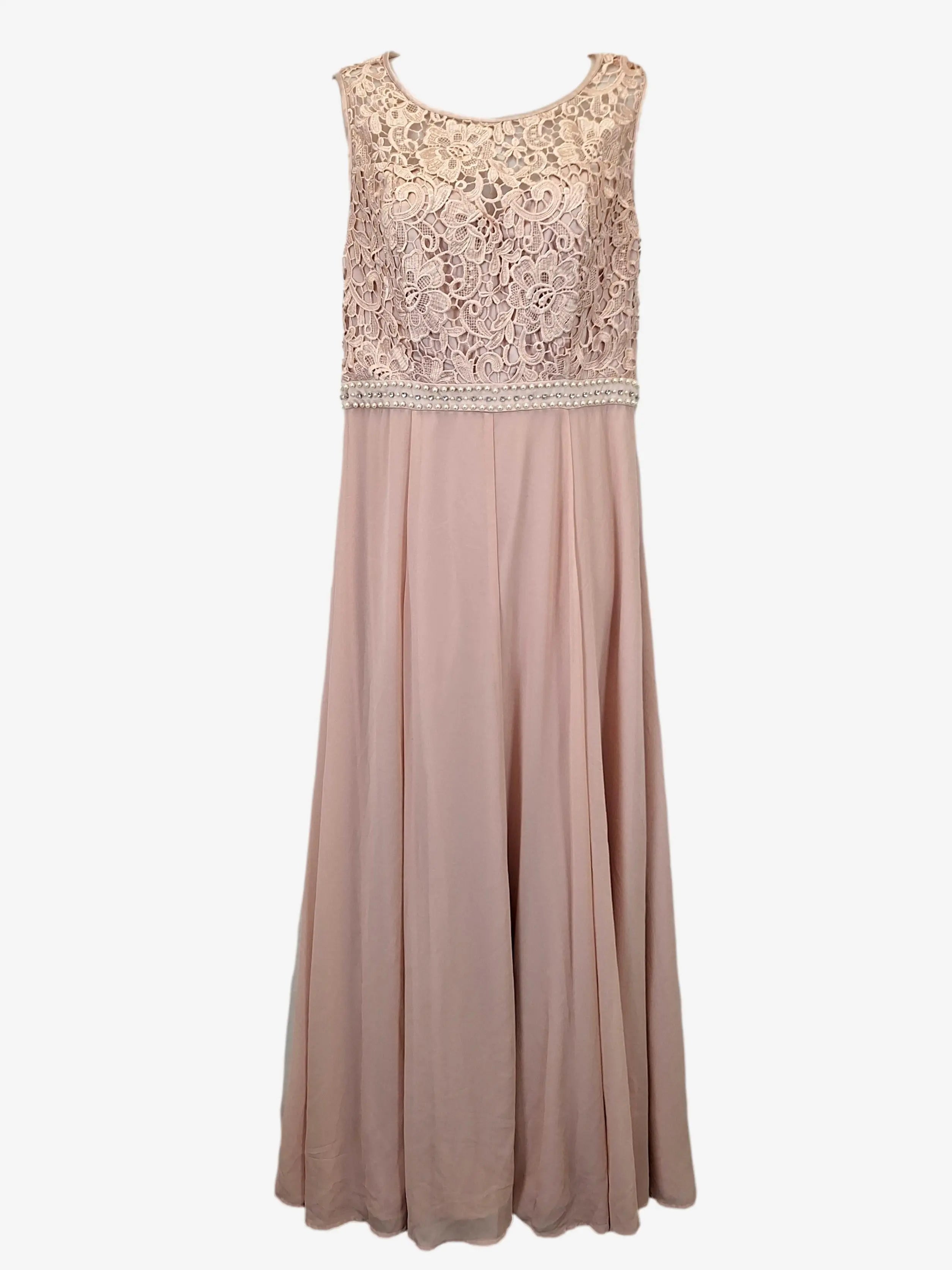 Review Lace Embellished Starlette Evening Maxi Dress Size 12 SwapUp