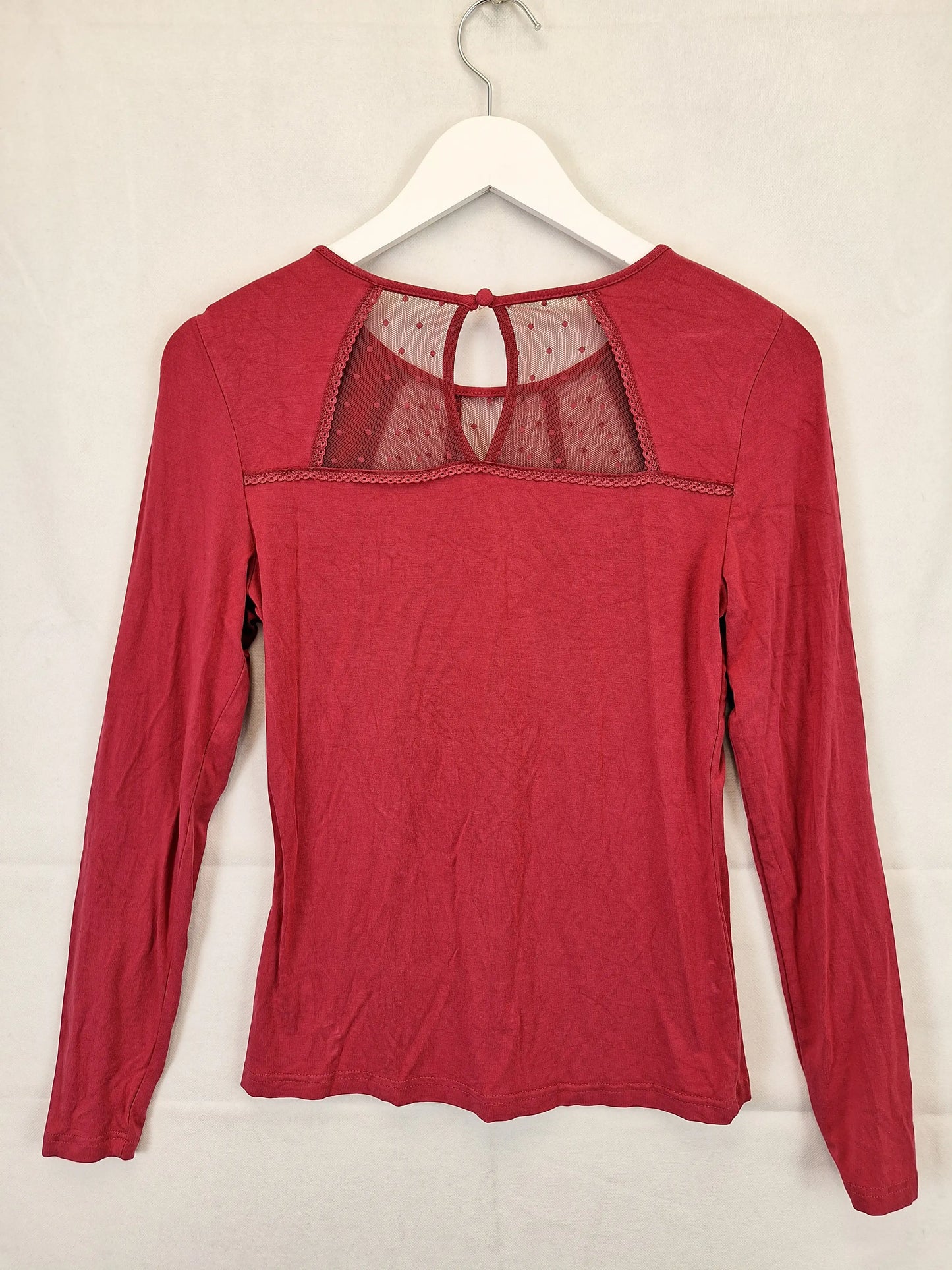 Review Lace Panelled Pretty T-shirt Size 10 by SwapUp-Online Second Hand Store-Online Thrift Store