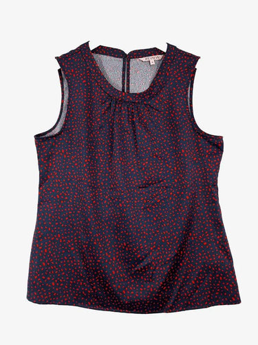 Review Navy Confetti Sleeveless Office Essential Top Size 12 by SwapUp-Online Second Hand Store-Online Thrift Store