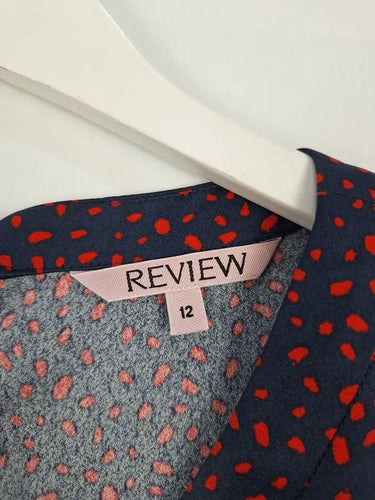 Review Navy Confetti Sleeveless Office Essential Top Size 12 by SwapUp-Online Second Hand Store-Online Thrift Store