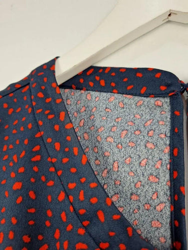 Review Navy Confetti Sleeveless Office Essential Top Size 12 by SwapUp-Online Second Hand Store-Online Thrift Store