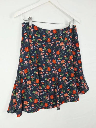 Review Navy Floral Panel Skirt Size 10 by SwapUp-Online Second Hand Store-Online Thrift Store