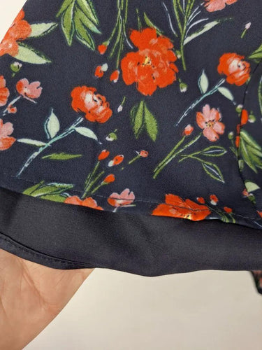 Review Navy Floral Panel Skirt Size 10 by SwapUp-Online Second Hand Store-Online Thrift Store