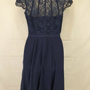 Review Navy Lace Bodice Evening Midi Dress Size 8 by SwapUp-Online Second Hand Store-Online Thrift Store