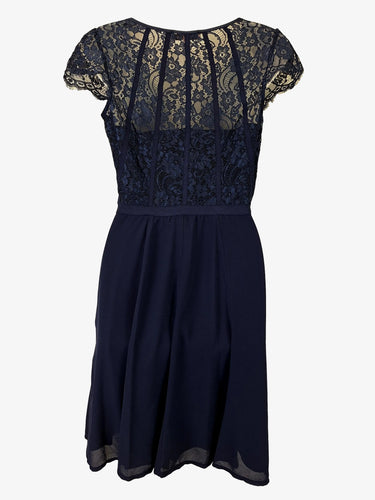 Review Navy Lace Bodice Evening Midi Dress Size 8 by SwapUp-Online Second Hand Store-Online Thrift Store