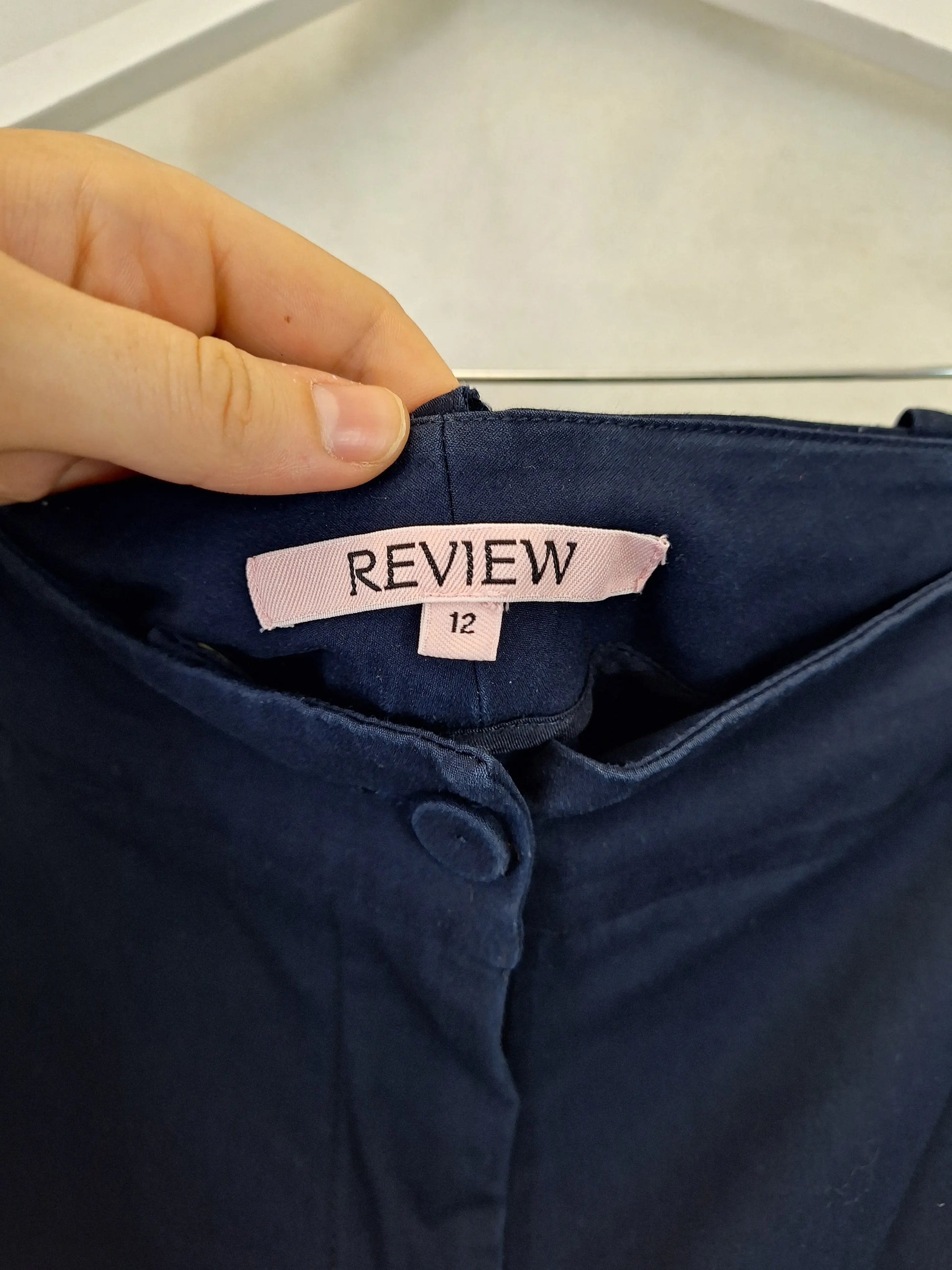 Review Navy Stretch Fitted Pants Size 12 by SwapUp-Online Second Hand Store-Online Thrift Store