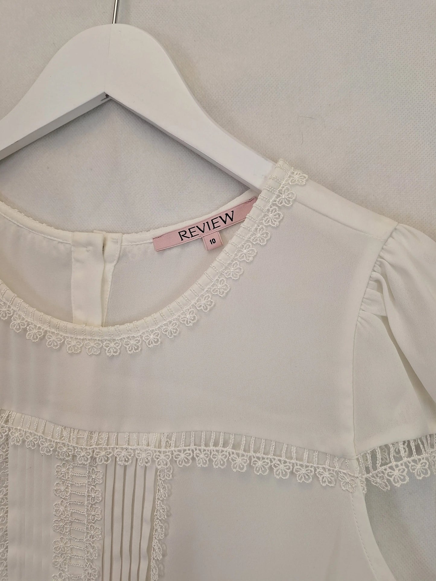 Review Off White Embroidery Top Size 10 by SwapUp-Online Second Hand Store-Online Thrift Store