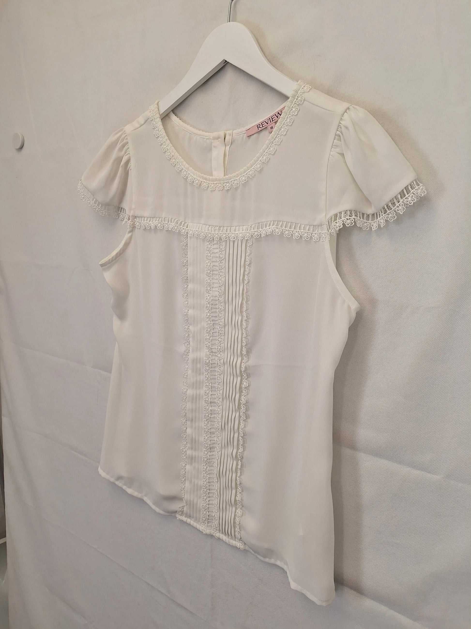 Review Off White Embroidery Top Size 10 by SwapUp-Online Second Hand Store-Online Thrift Store
