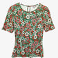 Review Retro Floral Fitted T-shirt Size 10 by SwapUp-Online Second Hand Store-Online Thrift Store